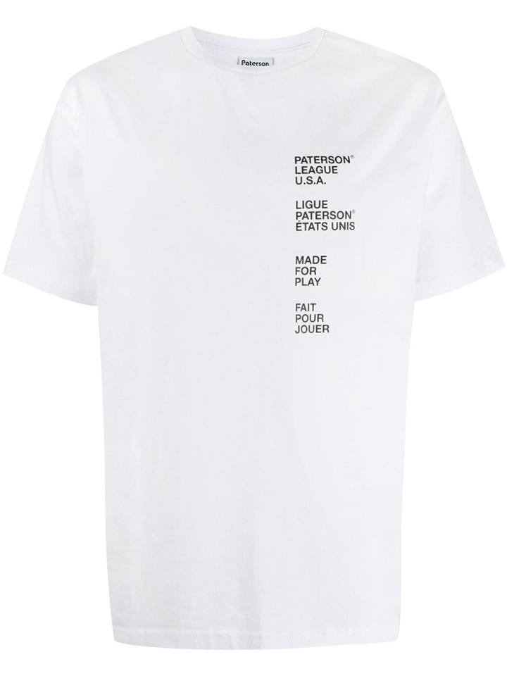 Paterson. Printed Slogan T-shirt - White