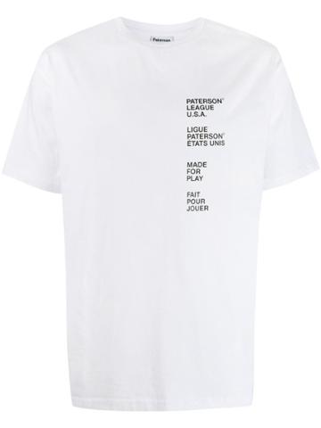 Paterson. Printed Slogan T-shirt - White