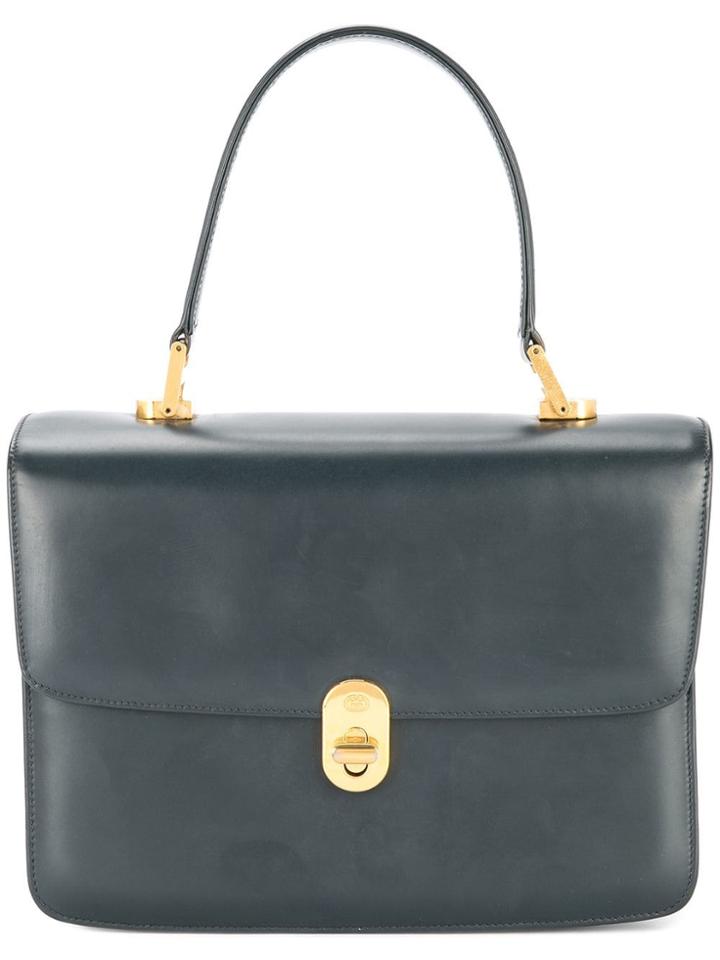 Gucci Vintage Gg Logo Turn-lock Handbag - Blue