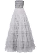 J. Mendel - Embroidered Bustier Gown - Women - Nylon - 12, White, Nylon
