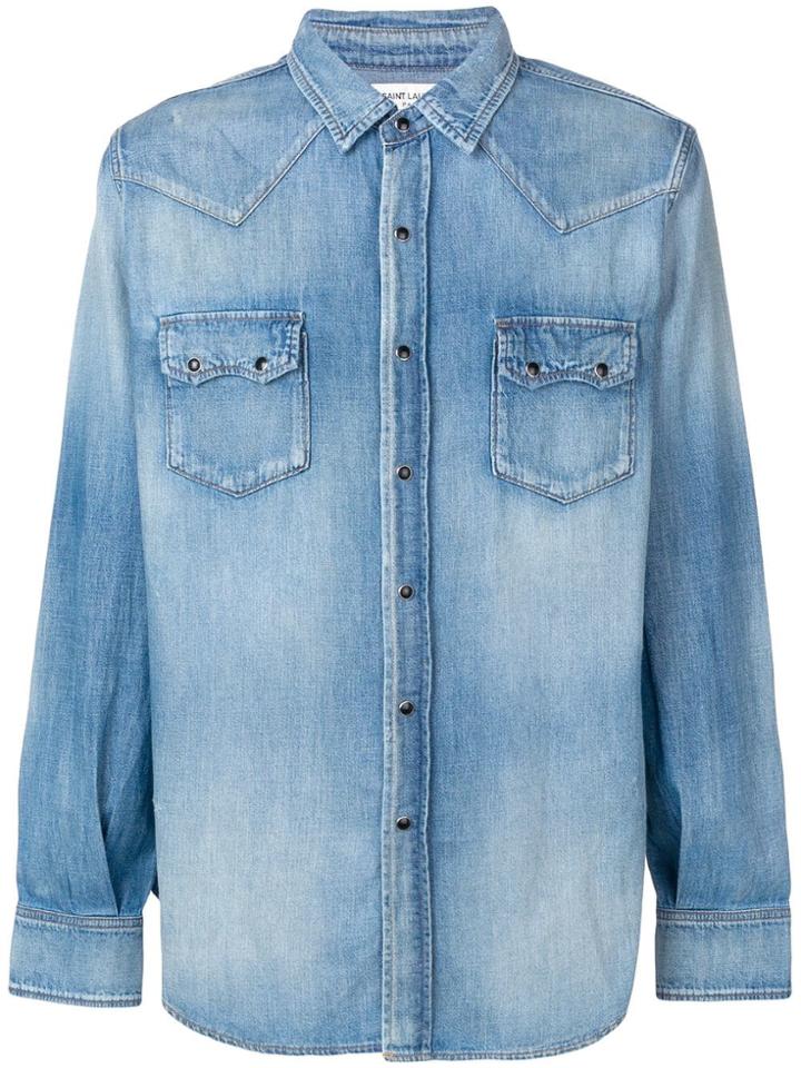 Saint Laurent Western-style Denim Shirt - Blue