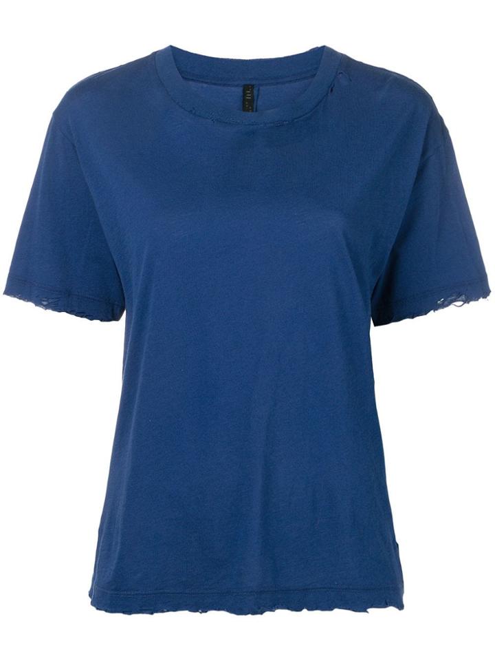 Unravel Project Distressed Crewneck T-shirt - Blue
