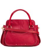 See By Chloé Detachable Strap Tote, Women's, Red, Sheep Skin/shearling/cotton