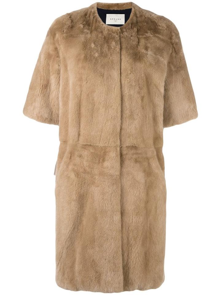 Sprung Frères 'aris' Mink Fur Coat - Nude & Neutrals