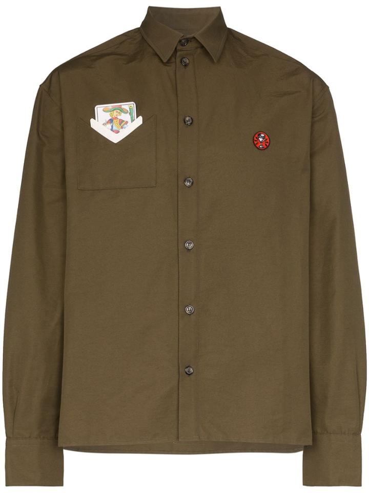 Boramy Viguier Card Patch Button-down Shirt - Green