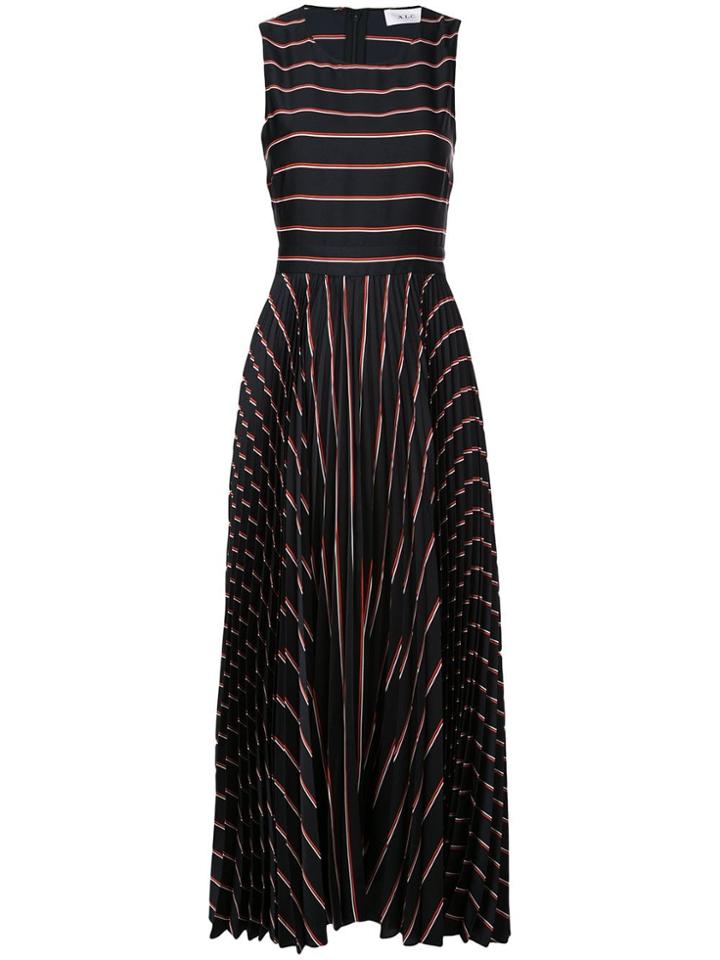 A.l.c. Striped Pleated Long Dress - Blue