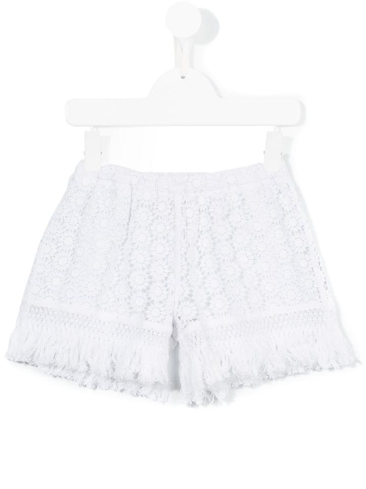Dondup Kids Crochet Shorts, Girl's, Size: 10 Yrs, White