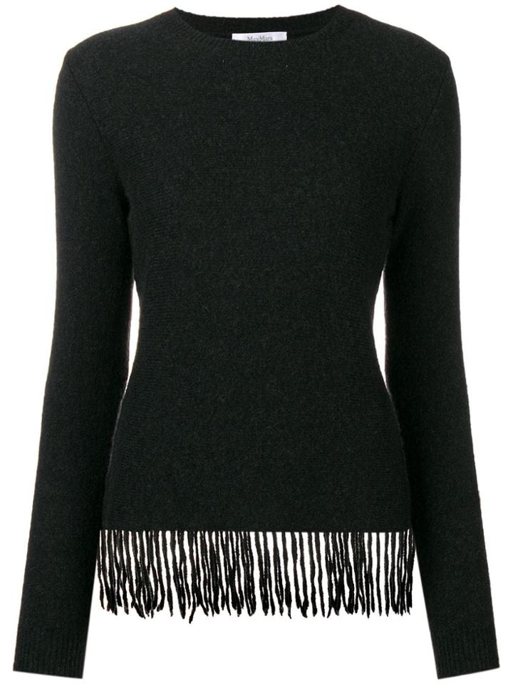 Max Mara Fringed Jumper - Black