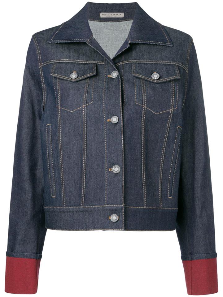 Bottega Veneta Contrast Cuff Denim Jacket - Blue