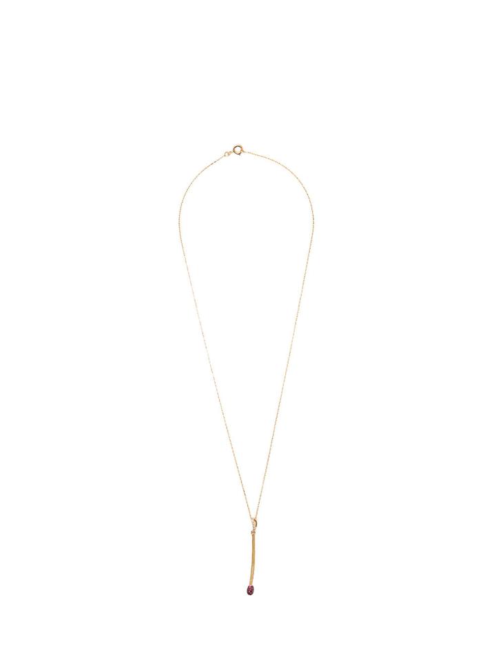 Aurelie Bidermann Match Stick Pendant Necklace - Metallic