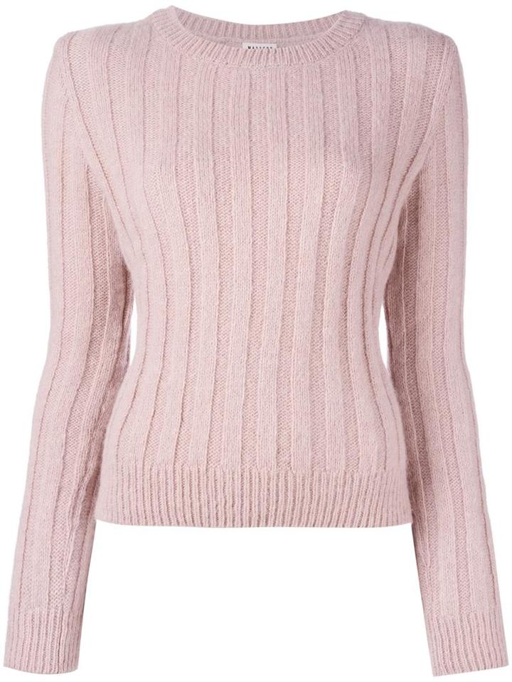 Masscob Ribbed Fine Knit Jumper, Women's, Size: Small, Pink/purple, Alpaca/wool/nylon