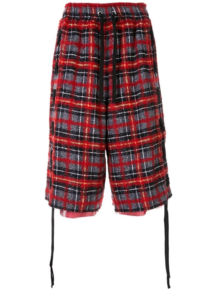 Faith Connexion Tartan Check Shorts - Red