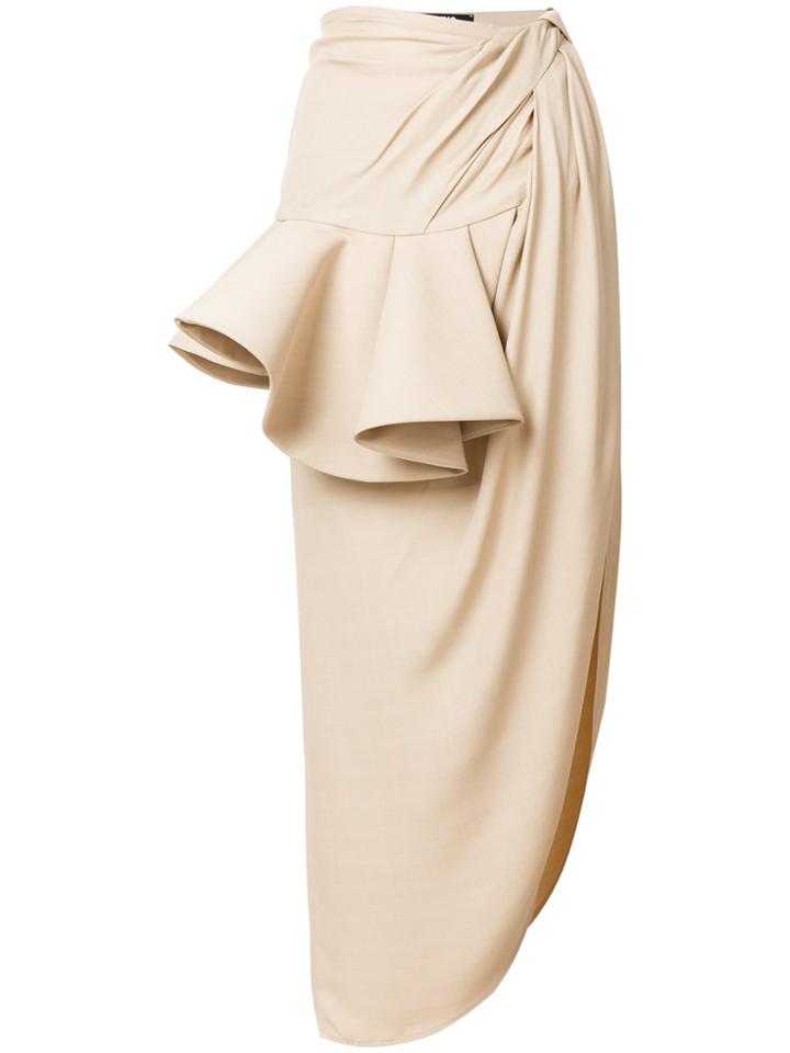 Jacquemus Asymmetric Side Slit Skirt - Nude & Neutrals