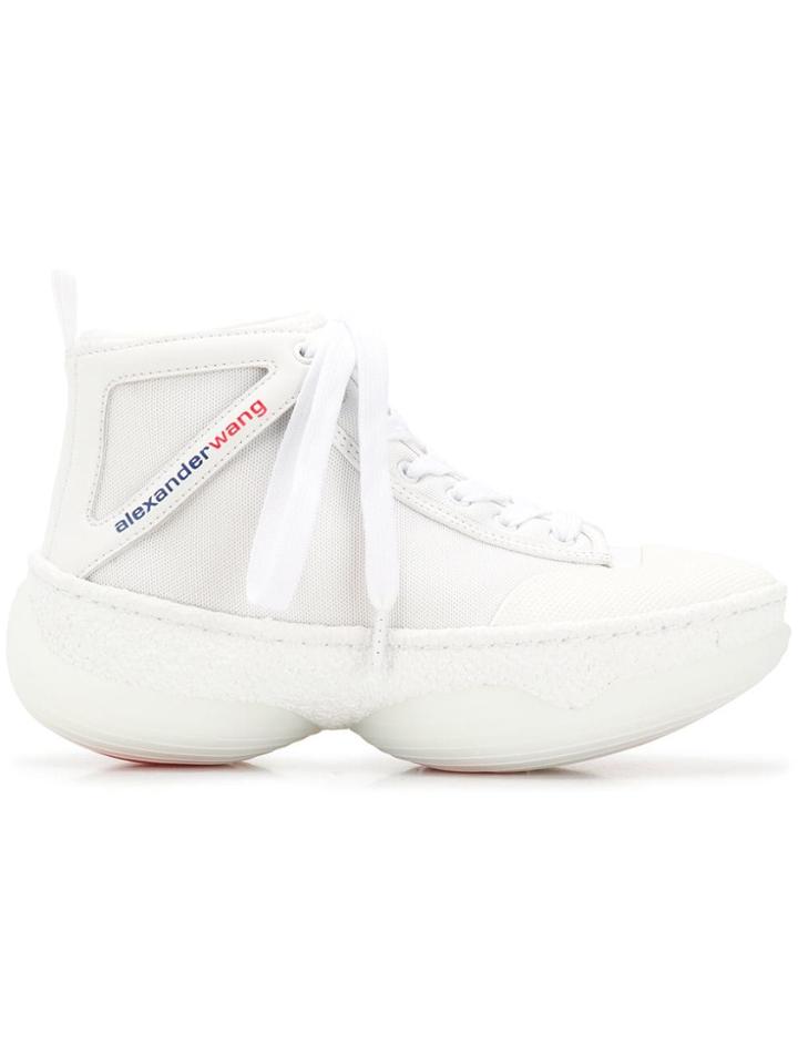 Alexander Wang Lace Up Hi-top Sneakers - White