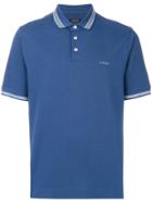 Z Zegna Striped Trim Polo Shirt - Blue