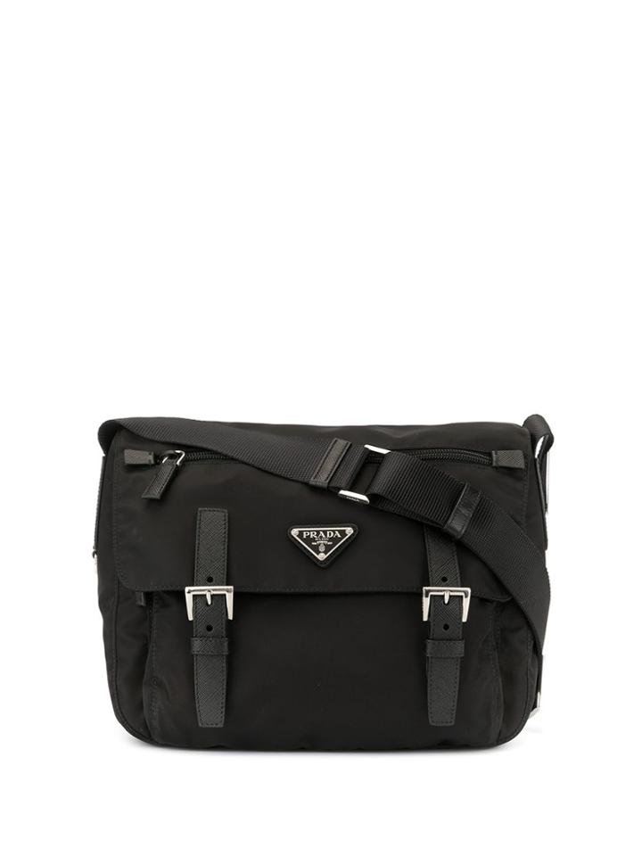 Prada Pre-owned Logo Plaque Messenger Bag - Black