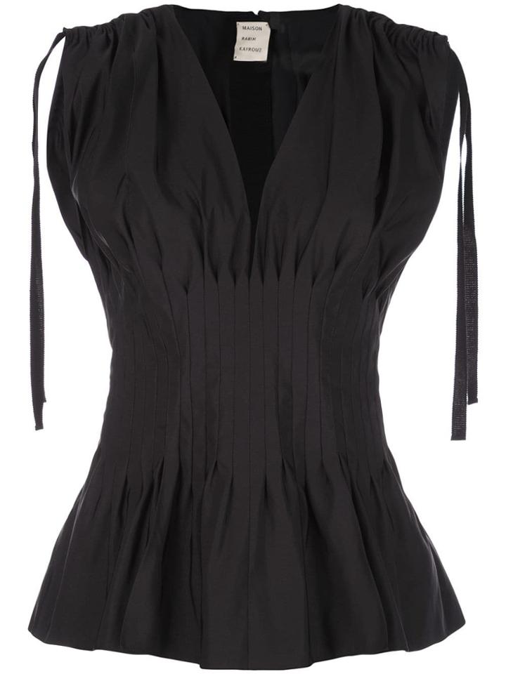 Maison Rabih Kayrouz Pleated Vest - Black