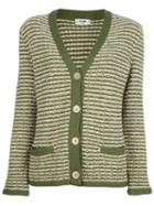 Céline Vintage Striped Knit Sweater, Women's, Size: 40, Green