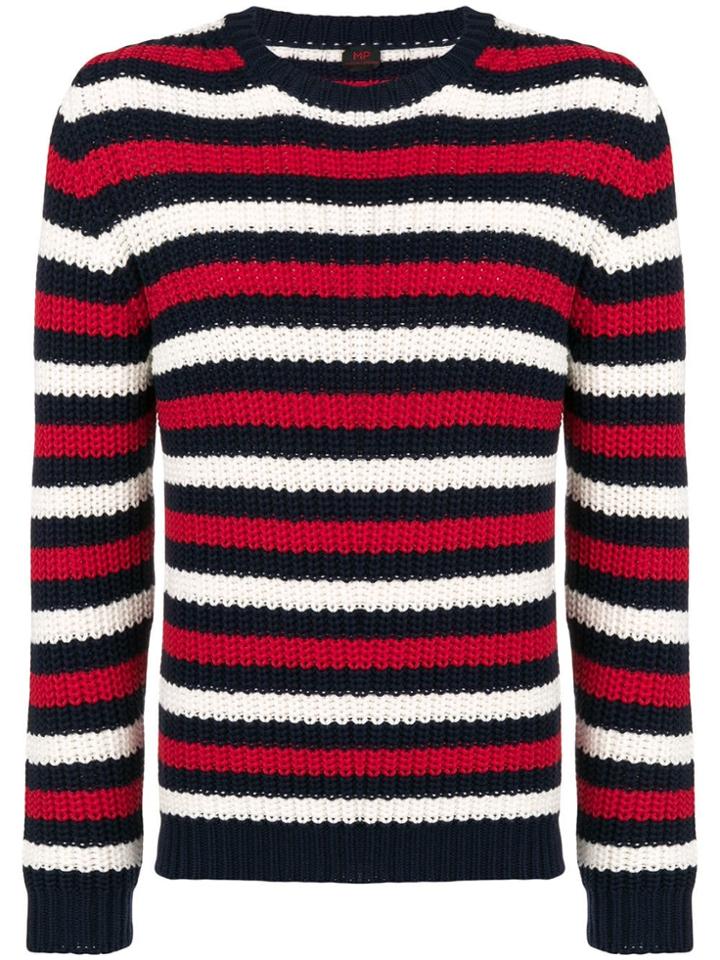 Mp Massimo Piombo Striped Chunky Sweater - Black