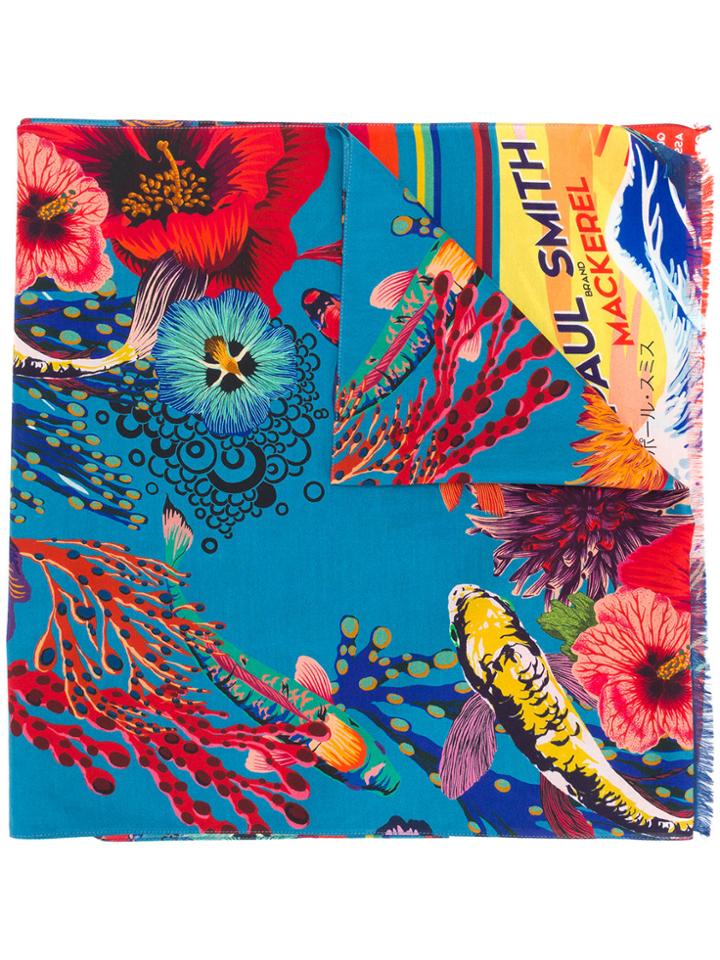 Paul Smith Hawaiian Tuna Print Scarf - Multicolour