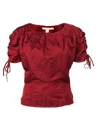 Brock Collection Tie-fastening Ruched Top - Red