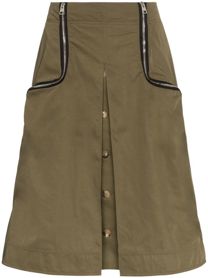 Jw Anderson Jw Hw Skt Midi W Dbl Zip Dtl - Green