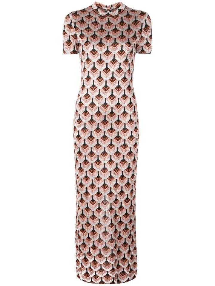 Paco Rabanne Printed T-shirt Dress - Orange