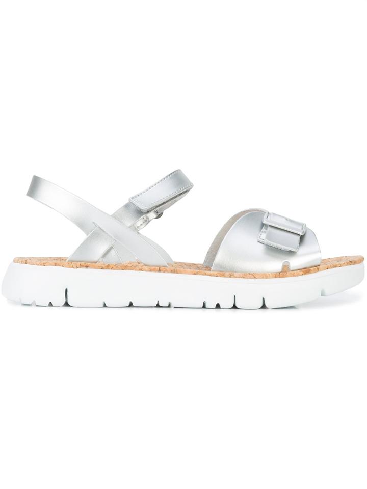 Camper Buckled Toe Strap Sandals - Metallic