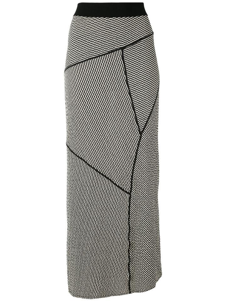 Alessandra Marchi - Striped Maxi Skirt - Women - Cotton - 42, Black, Cotton