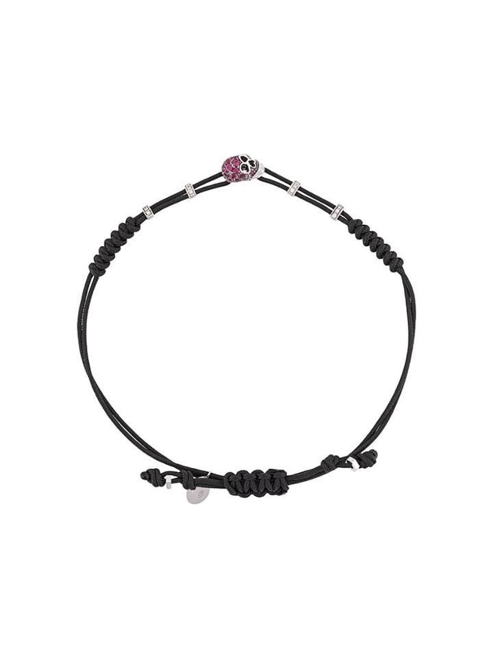 Pippo Perez 18kt White Gold Skull Ruby And Diamond Bracelet - W/g