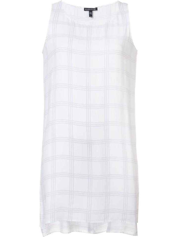 Eileen Fisher Checked Sleeveless Blouse
