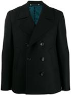 Ps Paul Smith Double Breasted Pea Coat - Black