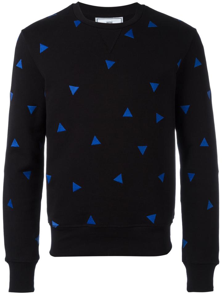 Ami Alexandre Mattiussi Sweatshirt With Triangle Embroidery - Black