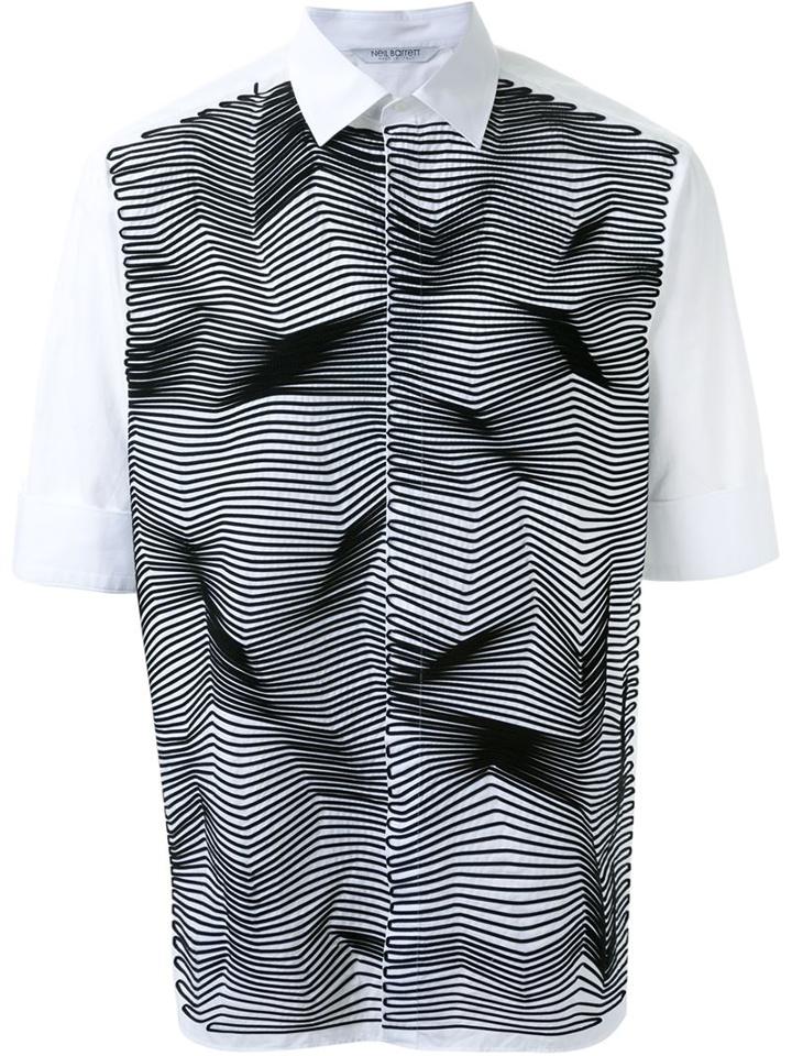Neil Barrett Zig Zag Applique Shirt