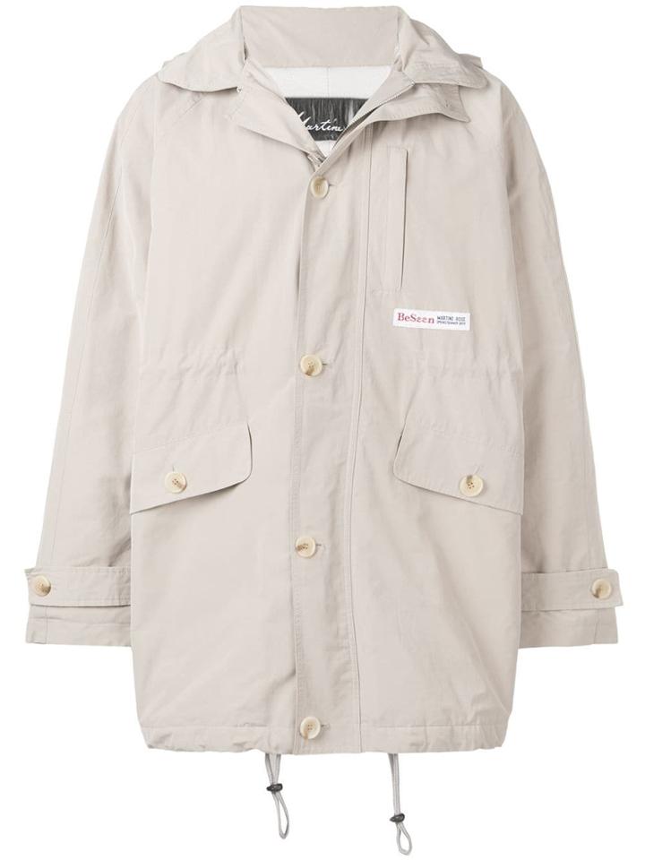 Martine Rose Hooded Padded Parka Jacket - Neutrals