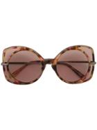 Bottega Veneta Eyewear Oversized Panelled Sunglasses - Brown