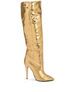Saint Laurent Abbey Boots - Gold