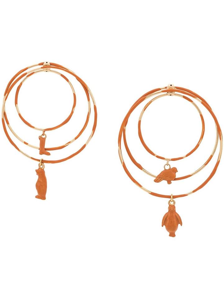 Marni Toy Charm Hoop Earrings - Orange