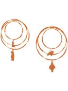 Marni Toy Charm Hoop Earrings - Orange