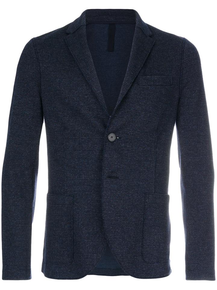 Harris Wharf London Tweed Two Button Blazer - Blue