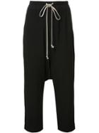 Rick Owens Drop-crotch Cropped Trousers, Women's, Size: 38, Black, Acetate/viscose