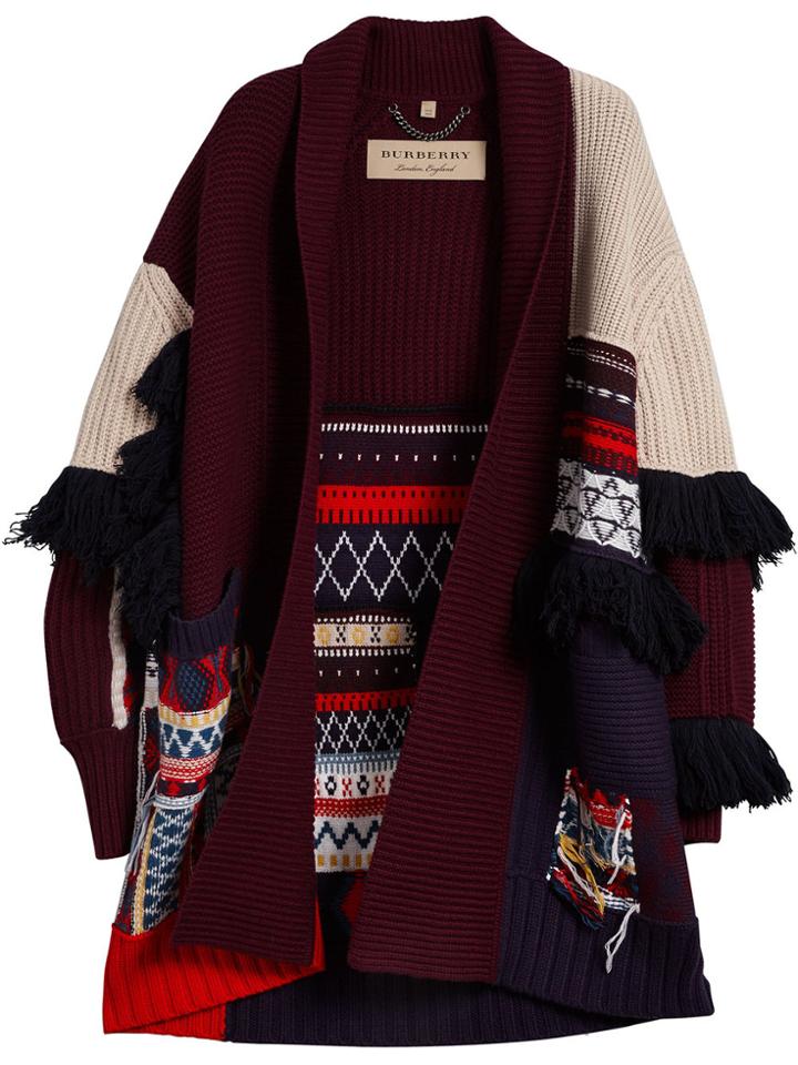 Burberry Patchwork Cardigan Coat - Nude & Neutrals