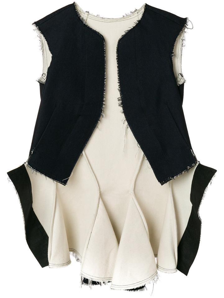 Comme Des Garçons Vintage 2003 Raw Edged Gilet - Blue