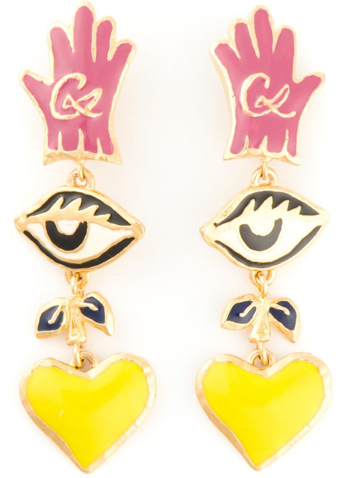 Christian Lacroix Vintage Drop Clip-on Earrings - Multicolour