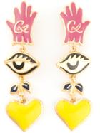 Christian Lacroix Vintage Drop Clip-on Earrings - Multicolour