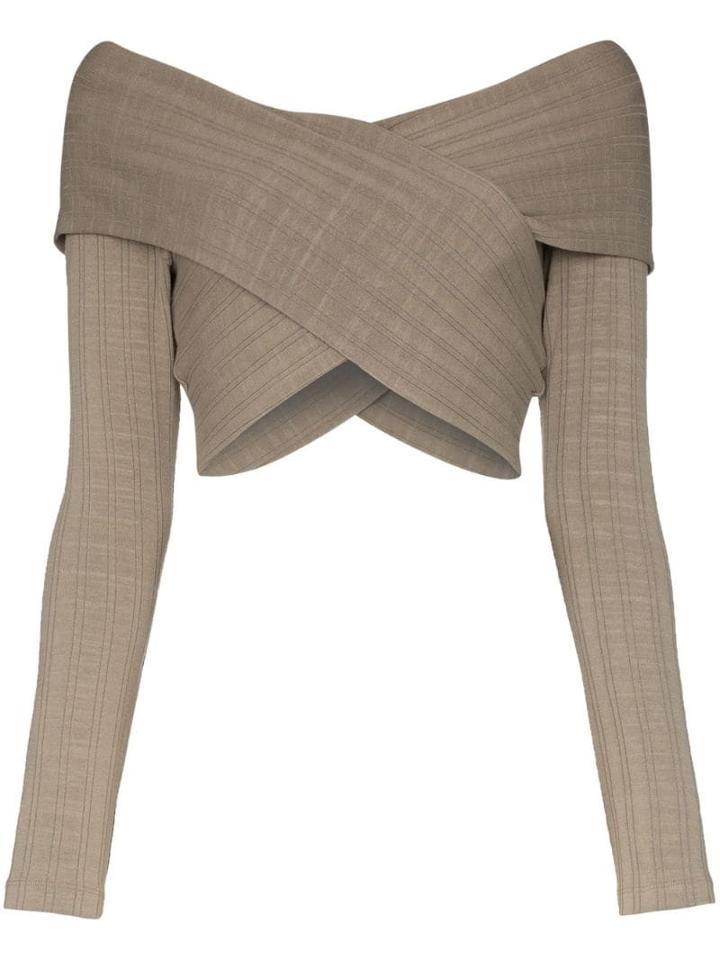 Mara Hoffman Noemi Wrap-style Crop Top - Grey