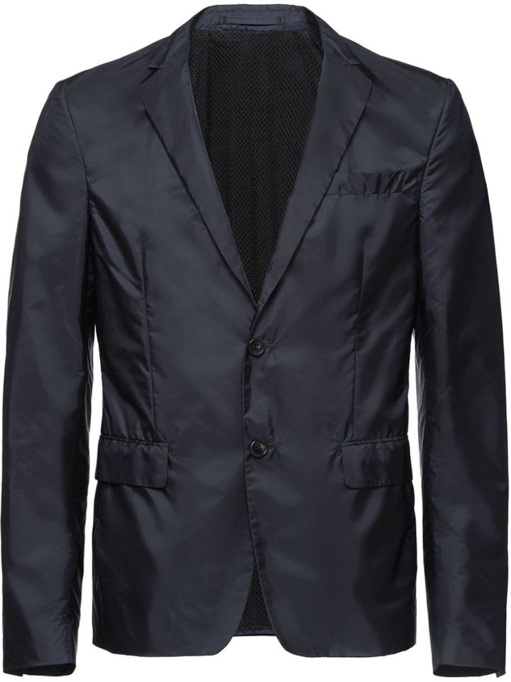 Prada Single-breasted Nylon Jacket - Blue