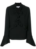 Iro Flared Sleeve Ruffle Blouse - Black