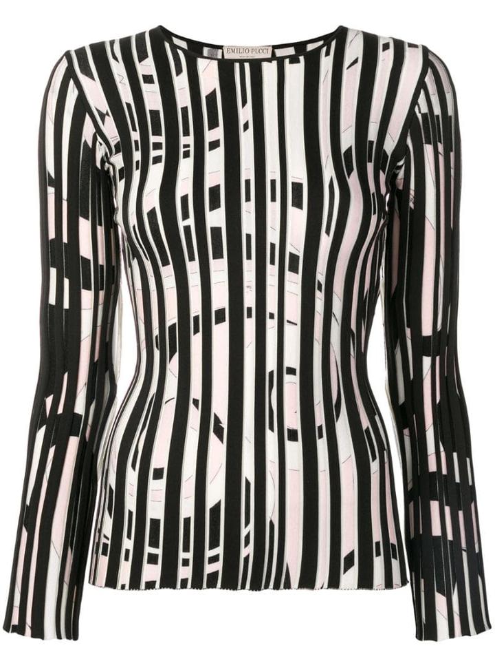 Emilio Pucci Fortuna Intarsia Striped Jumper - Black