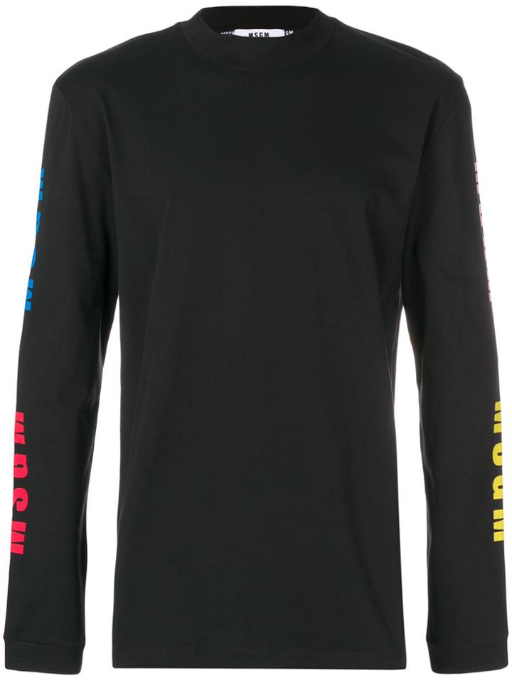 Msgm Logo Sleeve Sweatshirt - Black